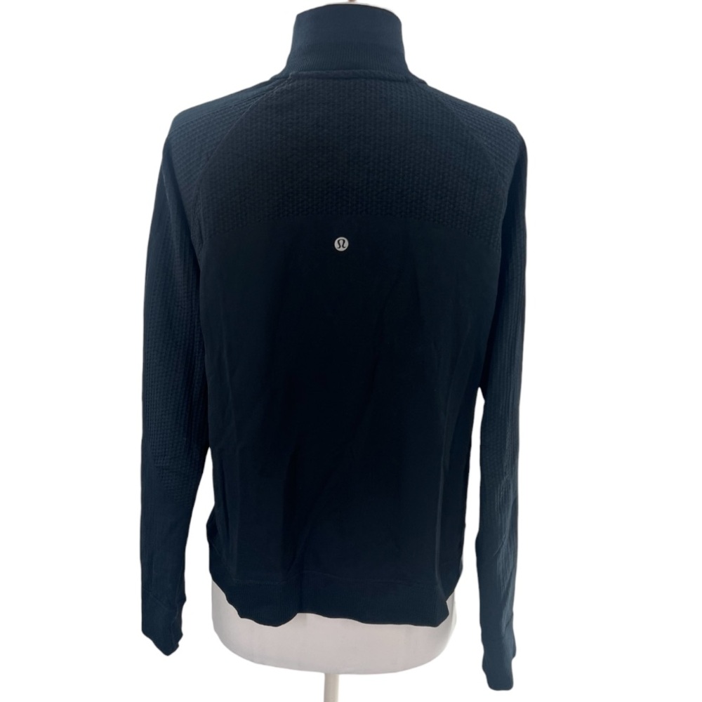 Lululemon black engineered wool half zip. Size 8.  Excellent Condition. - Picture 4 of 5